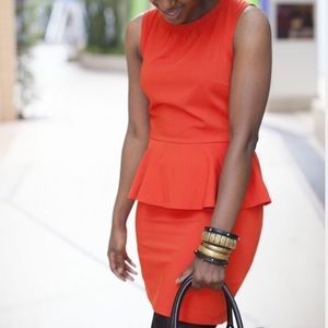 Orange peplum dress