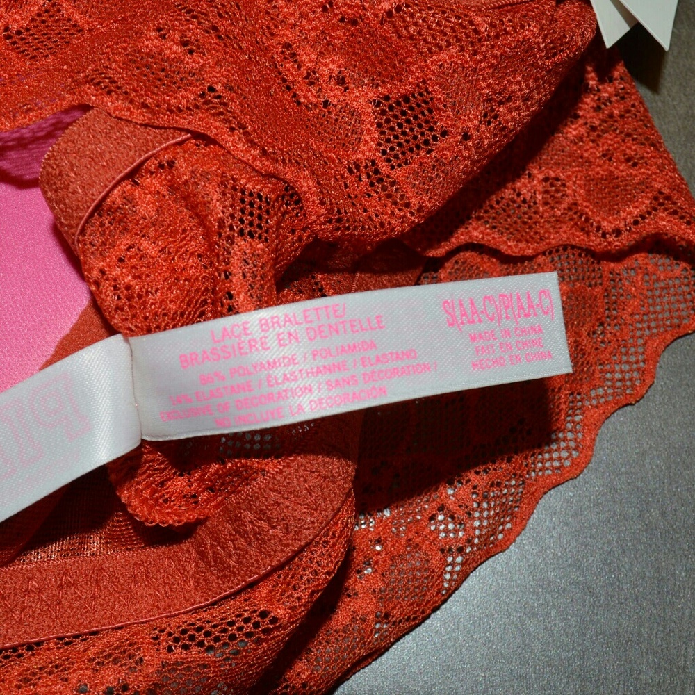 NWT Pink Victoria's Secret Orange Push Up Bralette - Picture 4 of 4