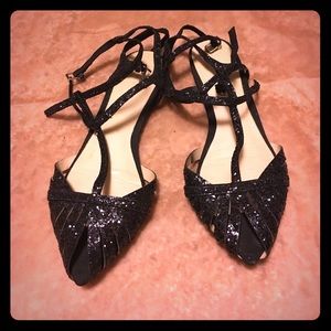 Zara sandals in black glitter