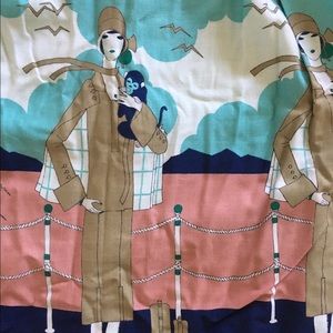 Vintage Novelty Print Dress Monkey Lady 1970s 1960