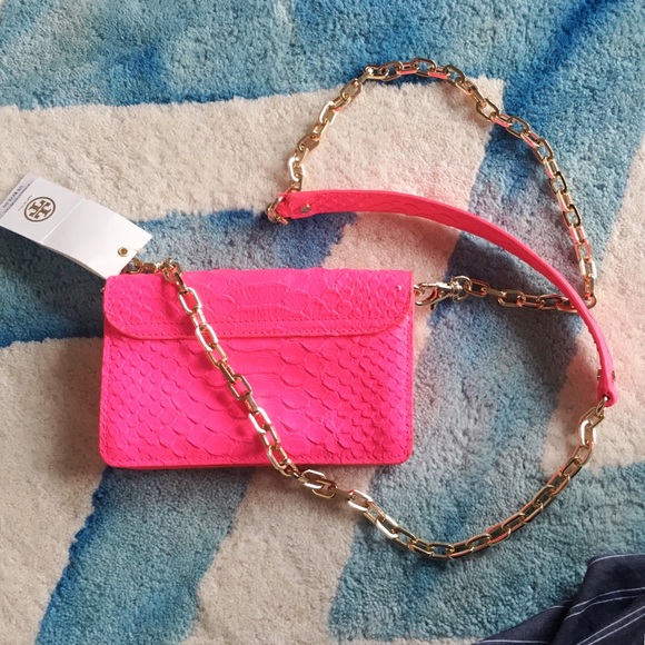 Tory Burch "Neon Snake" CrossBody Pink Purse NWT - Picture 5 of 8