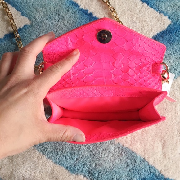 Tory Burch "Neon Snake" CrossBody Pink Purse NWT - Picture 7 of 8