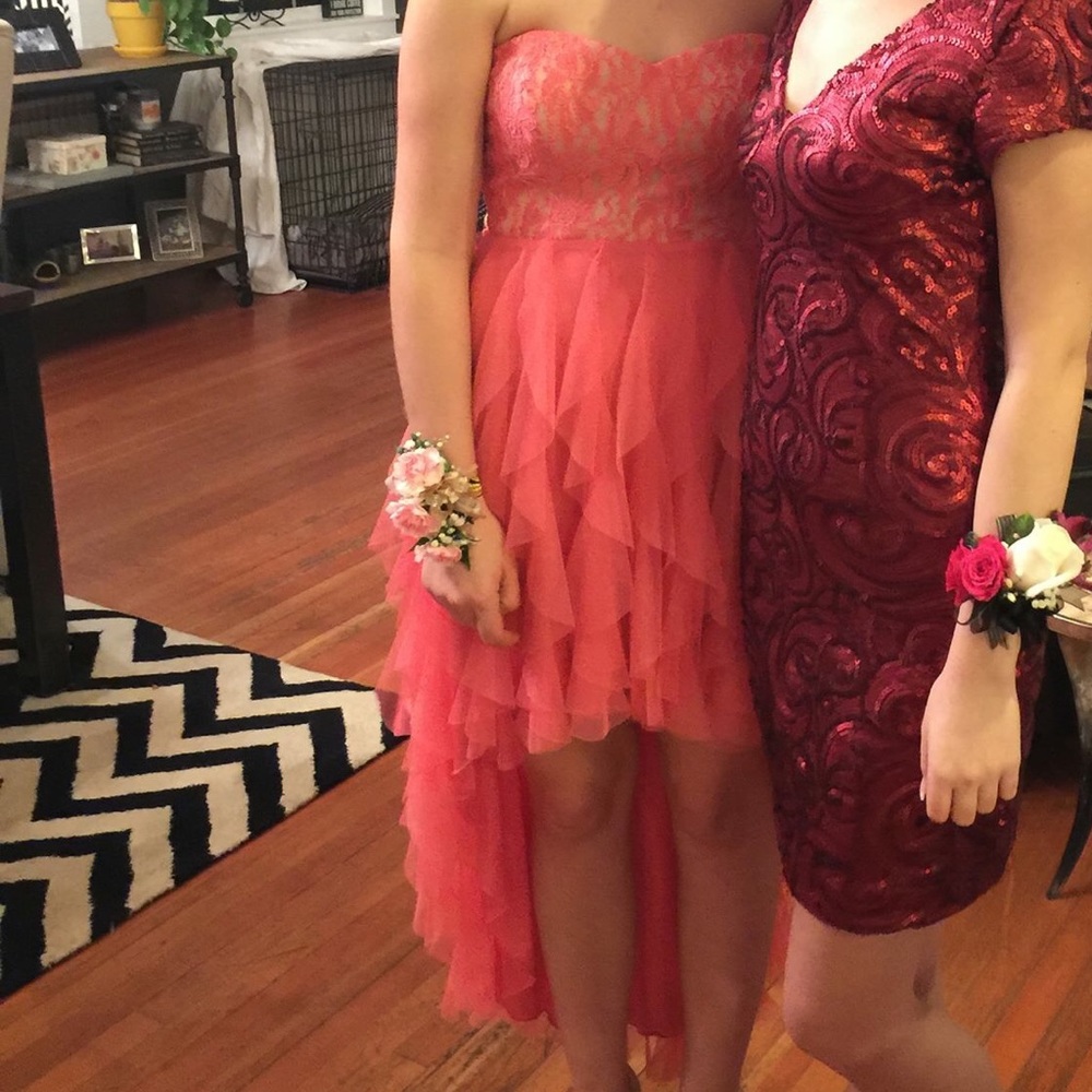 Coral High Low Dress. Worn once