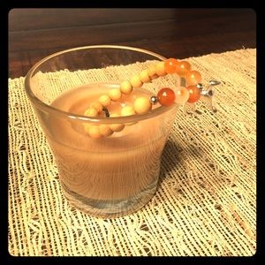 Carnelian + Sandalwood Greyhound bracelet