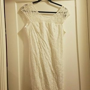 Hollister white lace mini dress
