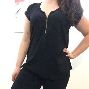Express Black Short Sleeve Blouse