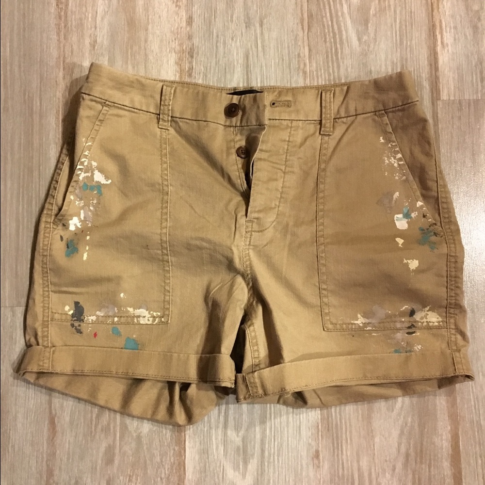 J. Crew hand-painted splatter shorts