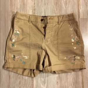 J. Crew hand-painted splatter shorts