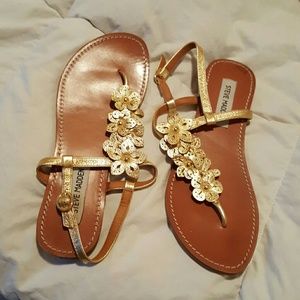 Gold Steve Madden Sandals.