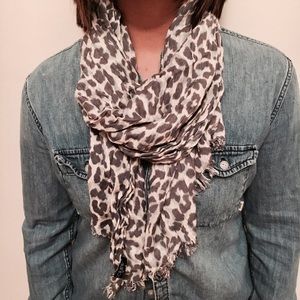 J. Crew light grey leopard print scarf