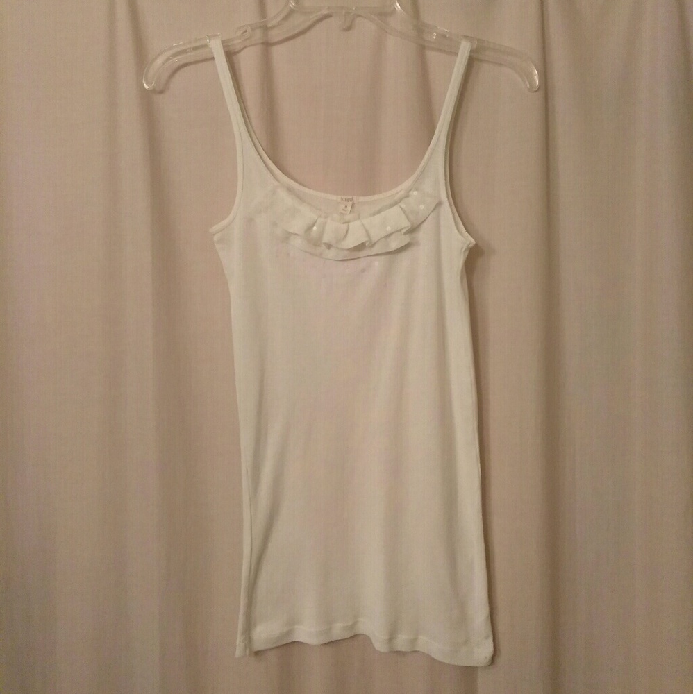 J.Crew Ivory Silk Sequin Tank