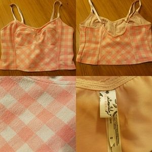 Free People peach gingham bralette