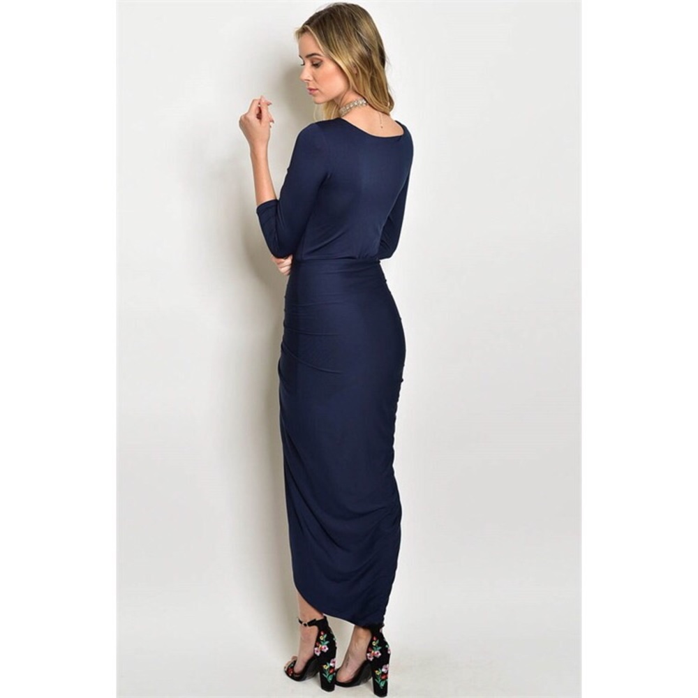 New navy lattice bodycon dress - Picture 3 of 4