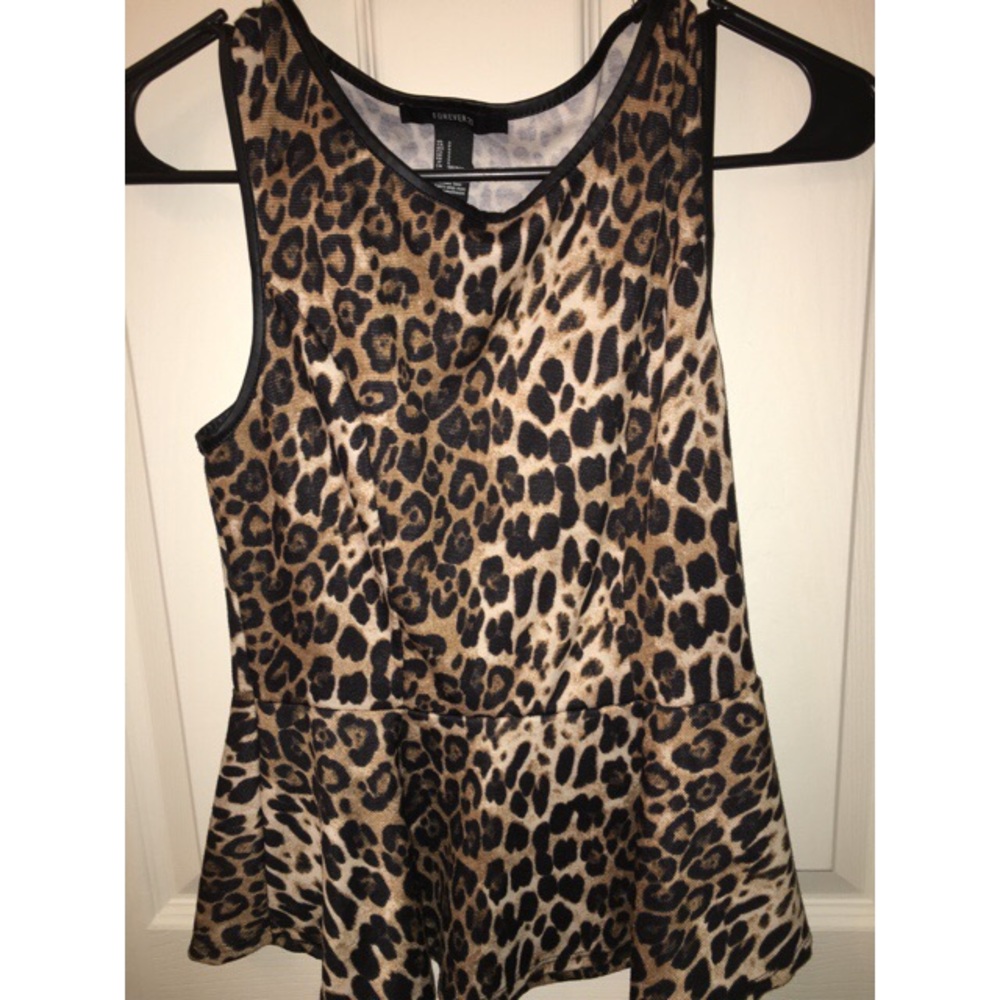 Cheetah print peplum top