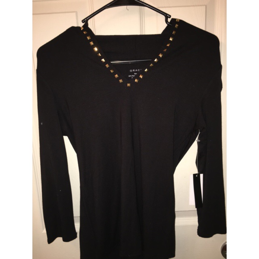 Embellished gold/black top, NWT