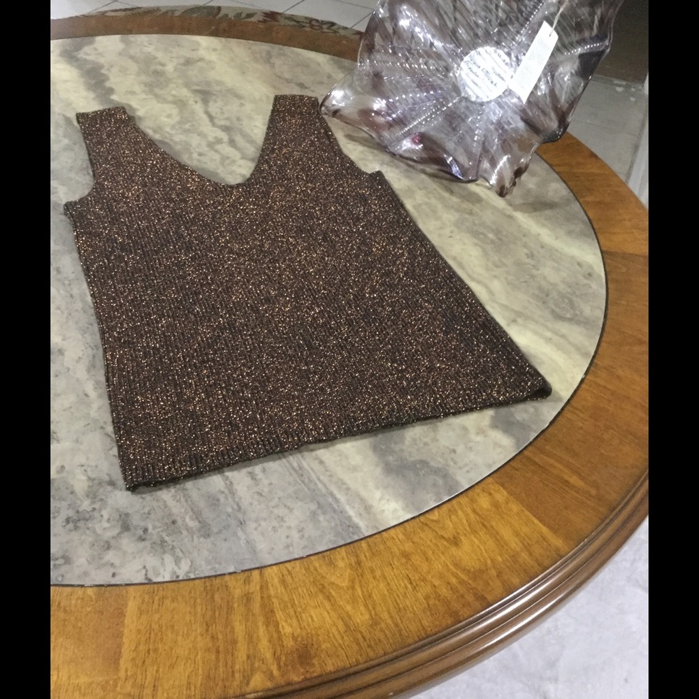 Calvin Klein jeans brown metallic top