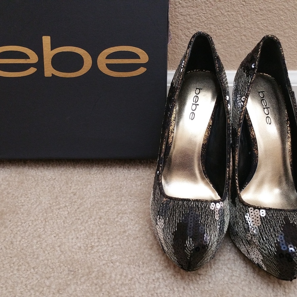 Bebe Sequin "Daiani" Heels