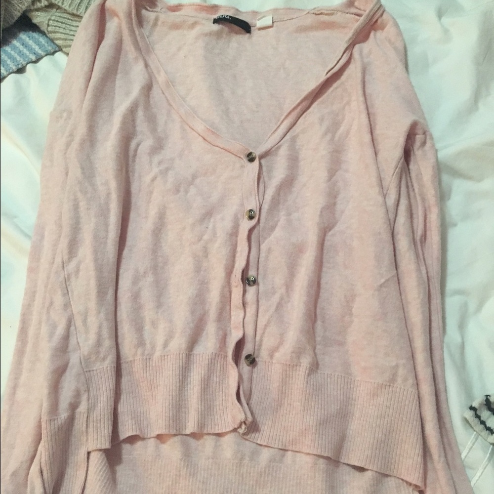 pink cardigan