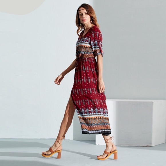 RED Boho Maxi Dress (Small-2X) - Picture 2 of 8