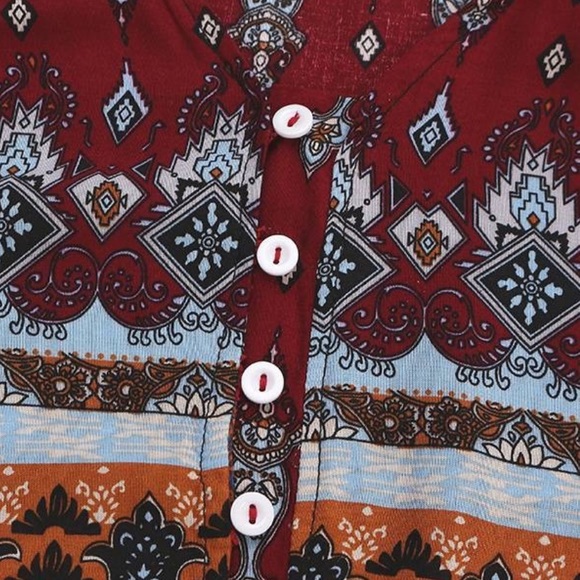 RED Boho Maxi Dress (Small-2X) - Picture 8 of 8