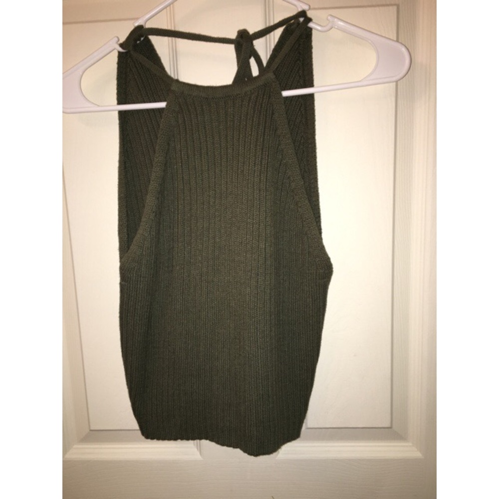 LA hearts olive green halter top