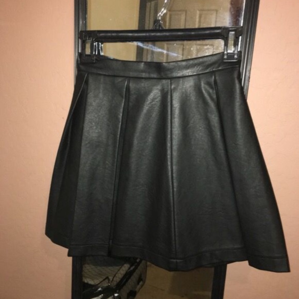 Black leather skirt