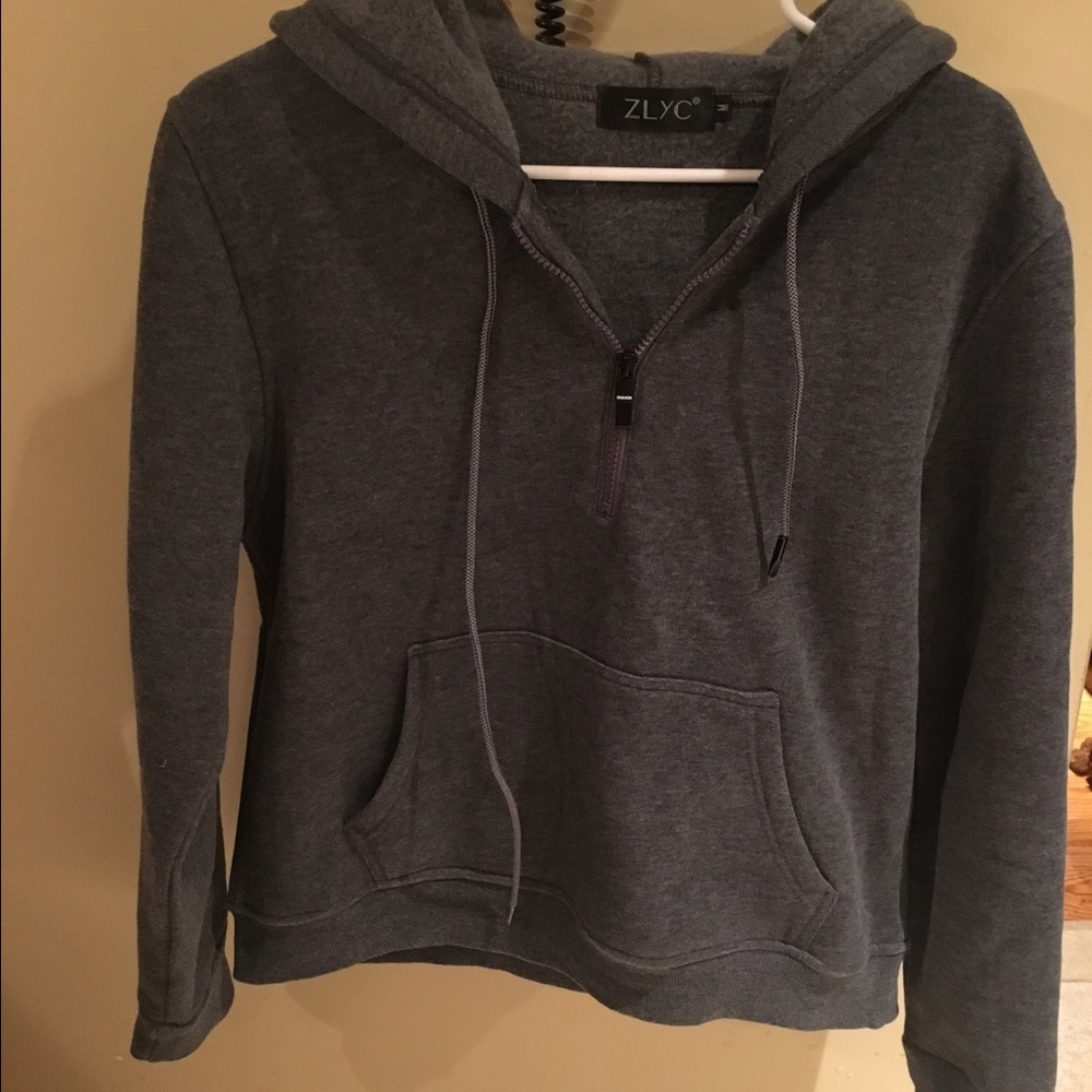 Zlyc gray 1/4 zip hoodie