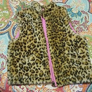 Girls Cheetah Reversible Vest