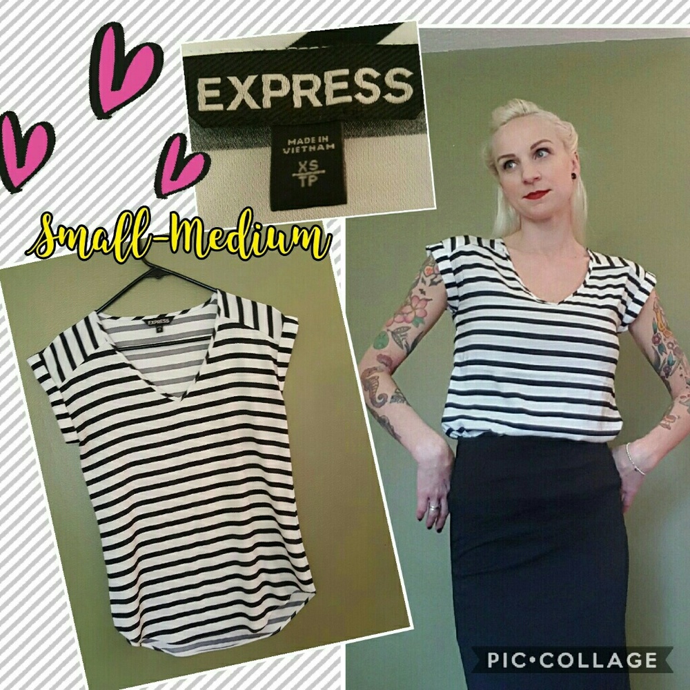 NEW Express striped top new size xs small pinup