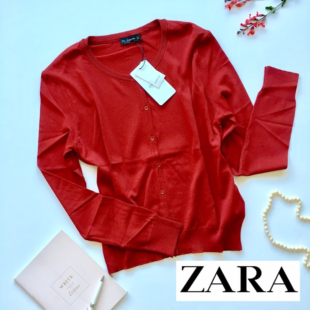 NWT Zara Scarlet Red Cardigan perfect for anytime