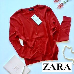 NWT Zara Scarlet Red Cardigan perfect for anytime