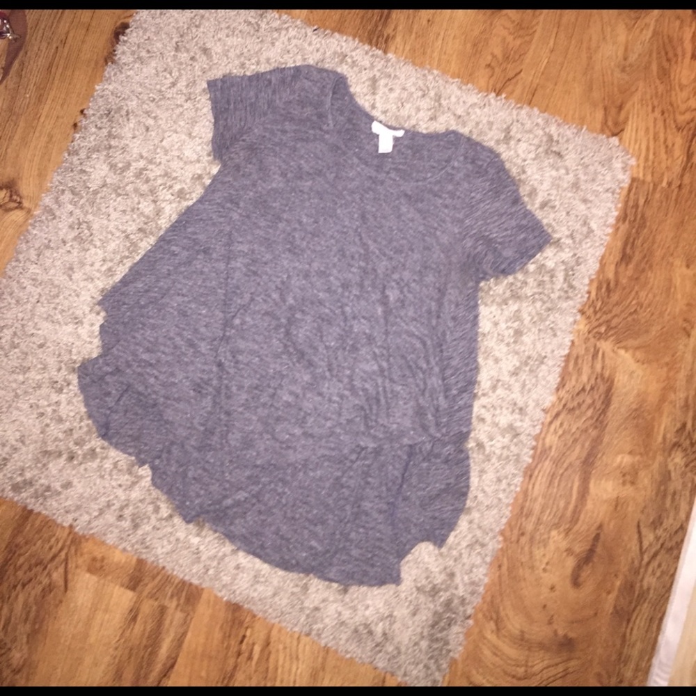 High low flowy charcoal grey top