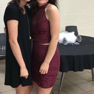 maroon two piece set