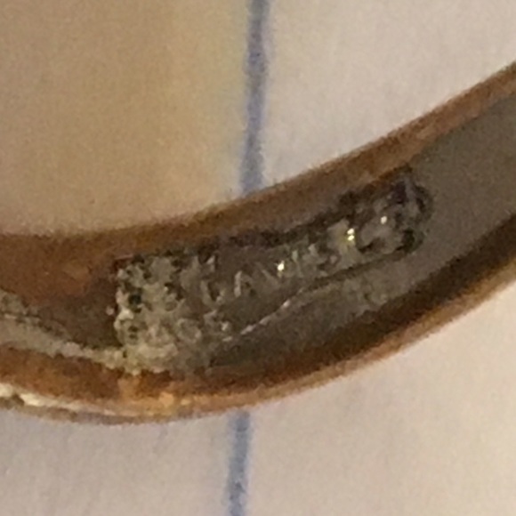 VINTAGE SILVER COPPER MOTHER OF PEARL RING - Picture 4 of 4