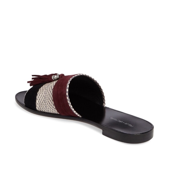 ANTHROPOLOGIE Pour La Victoire Leather Tasel Slide - Picture 2 of 6