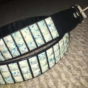 Glow In The Dark Splattered Studded Belt