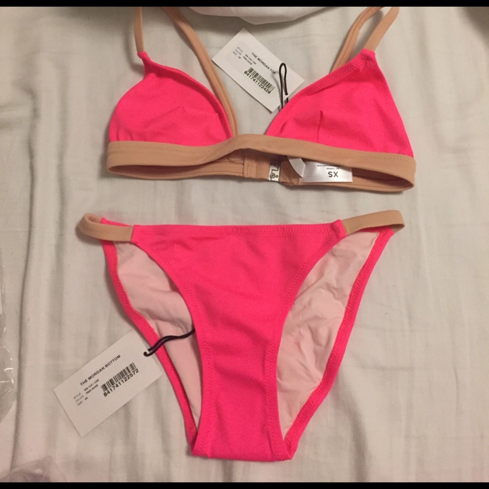 NWT solid & striped bikini