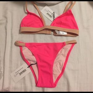 NWT solid & striped bikini