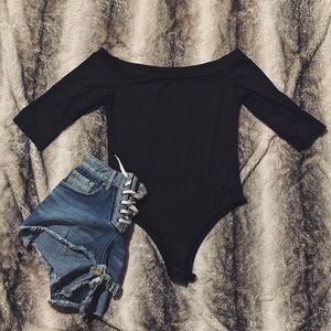 Black Off The Shoulder Bodysuit
