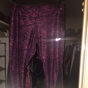 Hot Pink and Black Nike Dri-Fit Capris