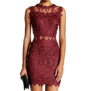 Soieblu Lace Yoke & Mesh Mini Dress
