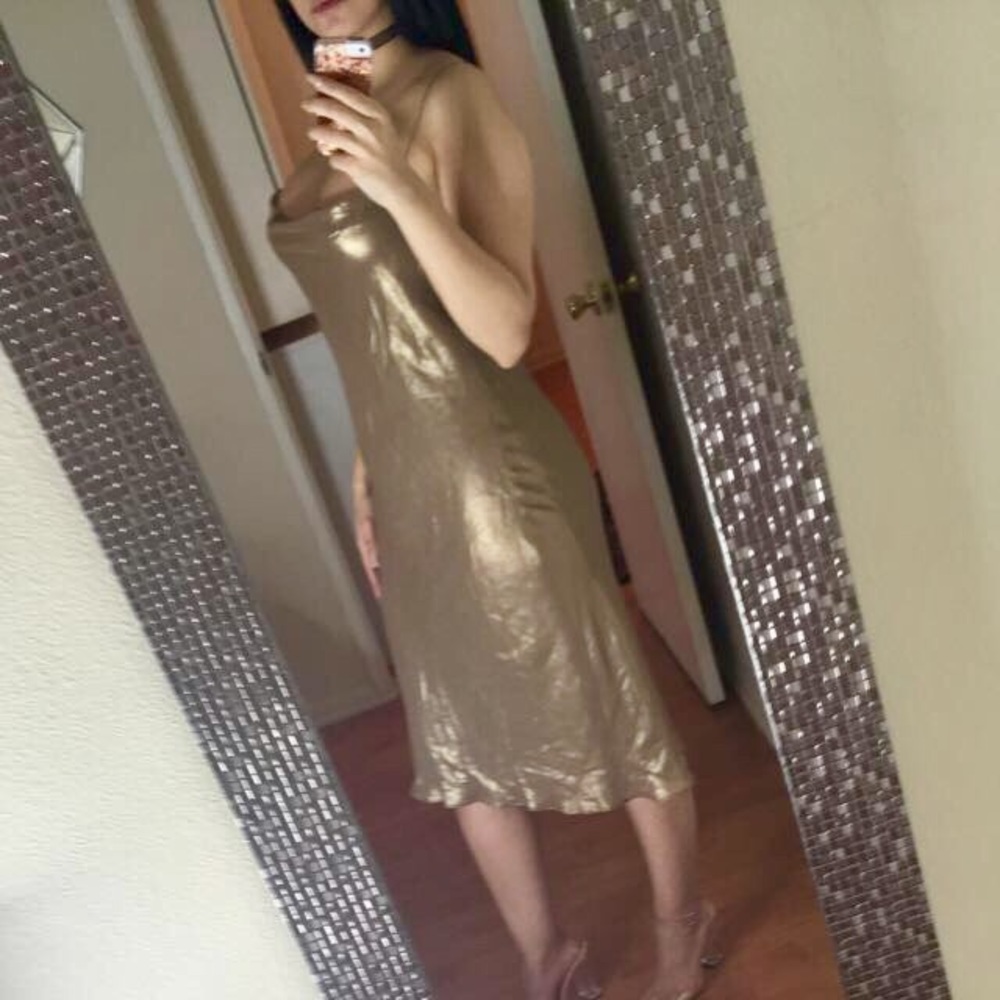 Gold Dress with Chain Straps