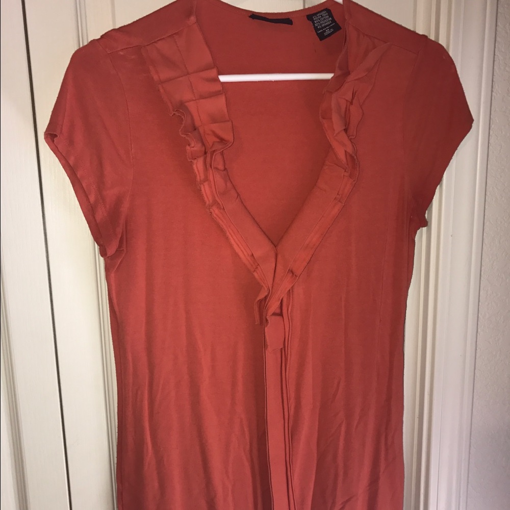 New York & Company -M- Orange 🍊 cute!! Top s/s