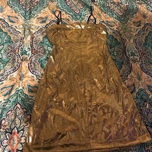 Gold metallic mini dress - never worn
