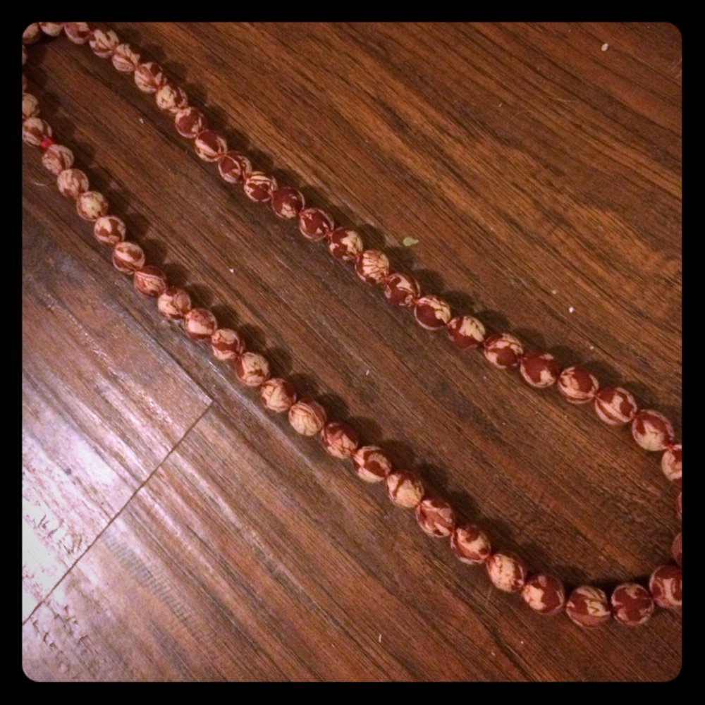 Indian Cloth covered bead necklace long