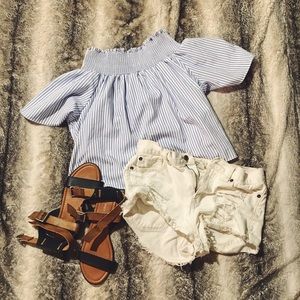 Off the Should Stripe Top