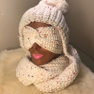 Knit Hat/Scarf Wrap w/ Headband