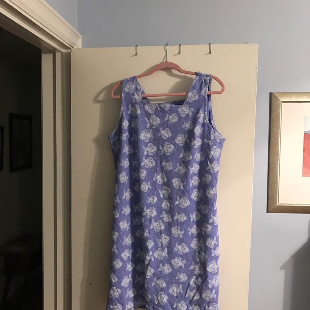 Periwinkle blue bathing suit coverup.
