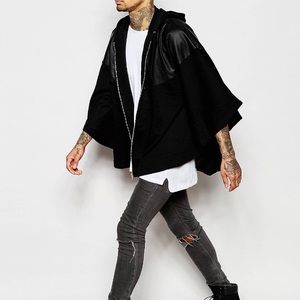ASOS oversized zip up hooded cape