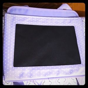 31 lavender Swiss dot chalkboard pocket organizer